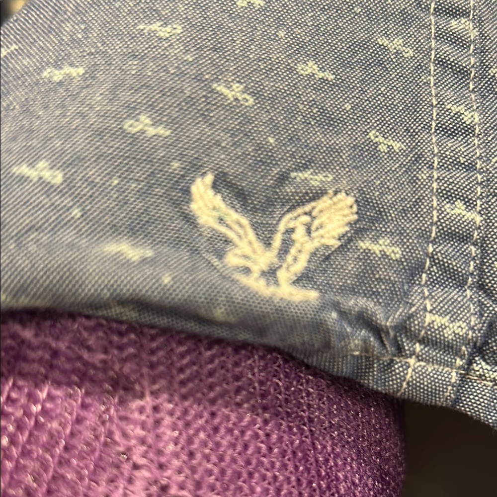 American Eagle Blue Patterned Shirt - image 4